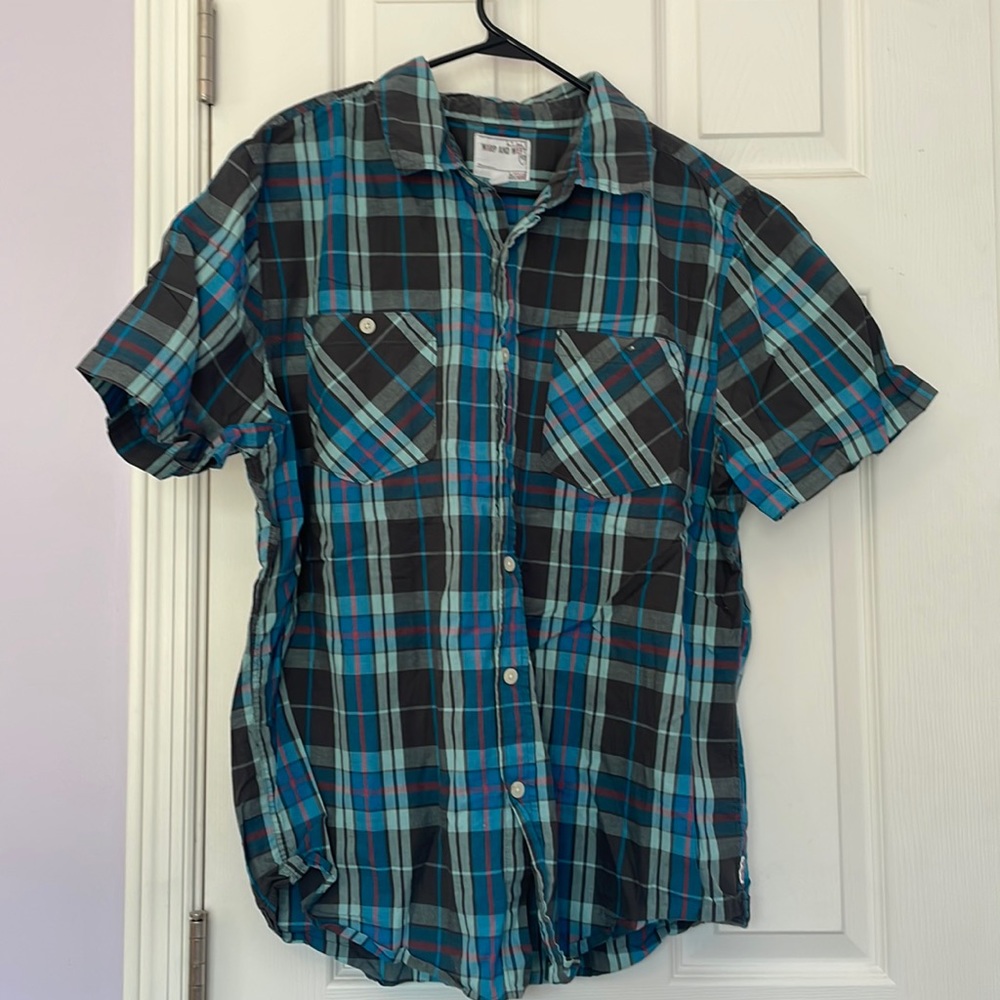 Men’s XXL short sleeve Warp and Weft button up